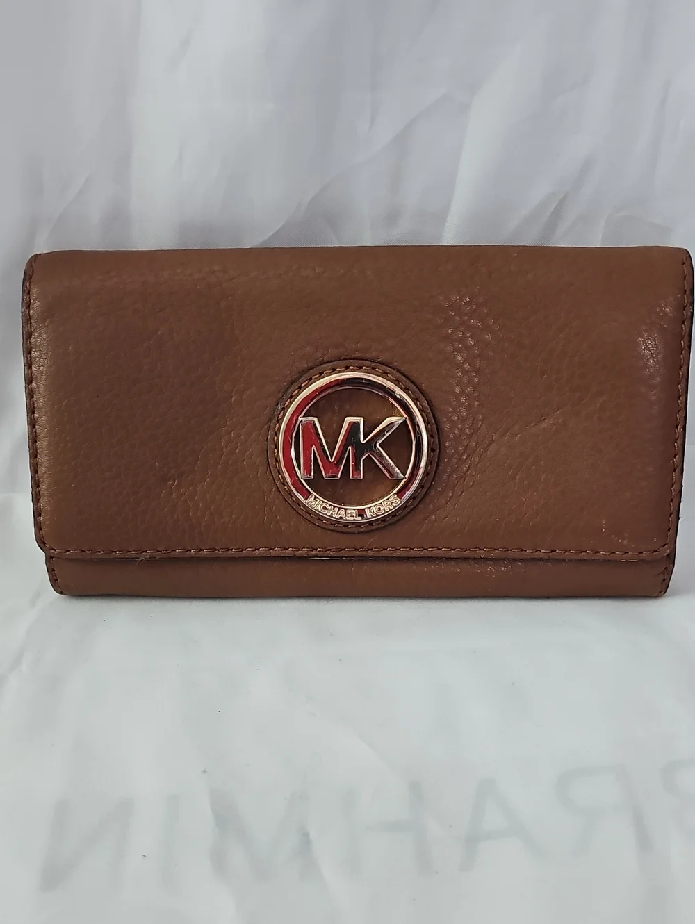 Michael Kors Brown Leather Logo Clutch Wallet